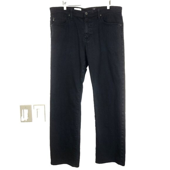AG Adriano Goldschmied Protégé 38 Black Straight Leg Stretch Denim 38x32 Classic - Picture 1 of 11